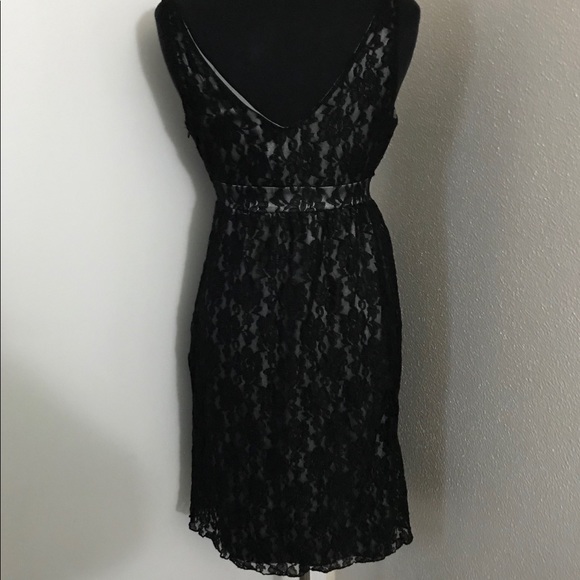 New York & Co. Black lace dress with silver slip. - Picture 6 of 7